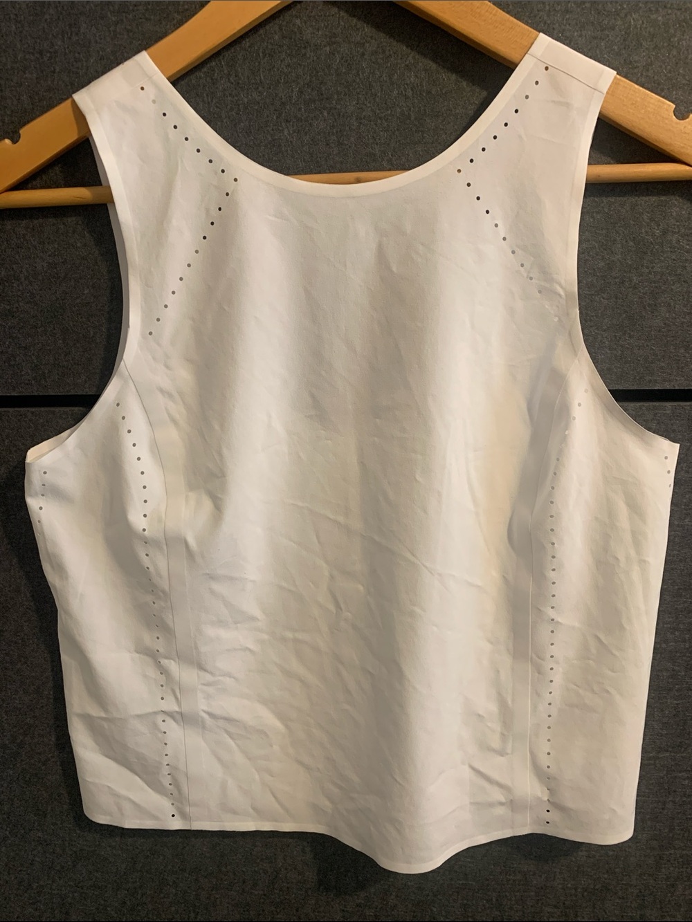 Athleta White Sleeveless Eyelet Tank Top